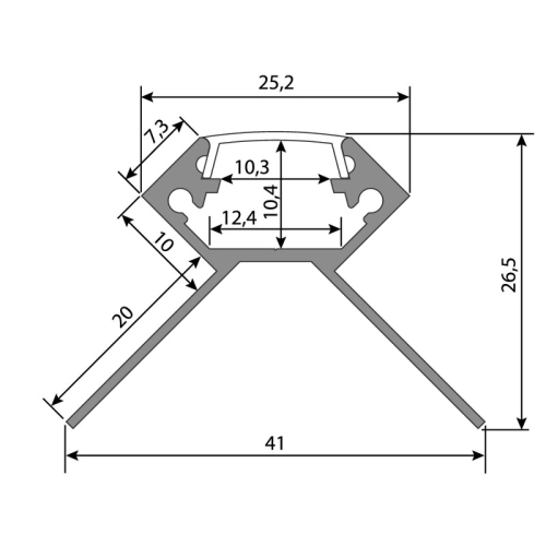 Hliníkový profil McLED pro obklady a dlažbu DE 38x28mm včetně mléčného difuzoru 1m ML-761.330.05.1 (obrázek 6)