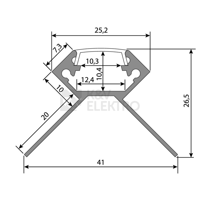 Obrázek produktu Hliníkový profil McLED pro obklady a dlažbu DE 38x28mm včetně mléčného difuzoru 1m ML-761.330.05.1 3