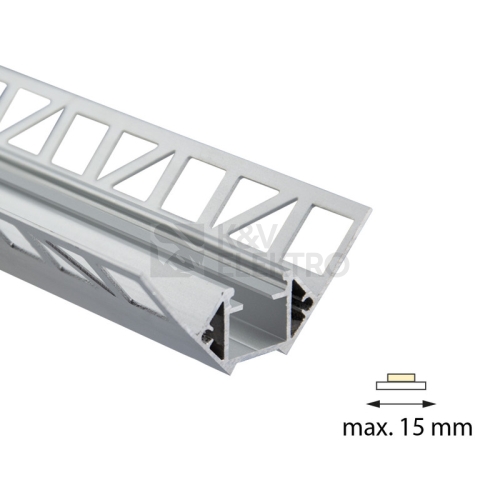 Hliníkový profil McLED pro obklady a dlažbu DF 61x25mm včetně mléčného difuzoru 2m ML-761.331.05.2