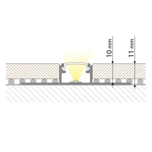 Hliníkový profil McLED pro obklady a dlažbu DG 57x11mm včetně mléčného difuzoru 1m ML-761.332.05.1 (obrázek 3)