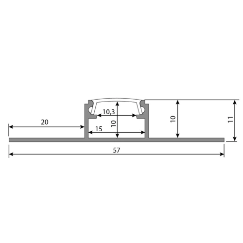 Hliníkový profil McLED pro obklady a dlažbu DG 57x11mm včetně mléčného difuzoru 1m ML-761.332.05.1 (obrázek 4)