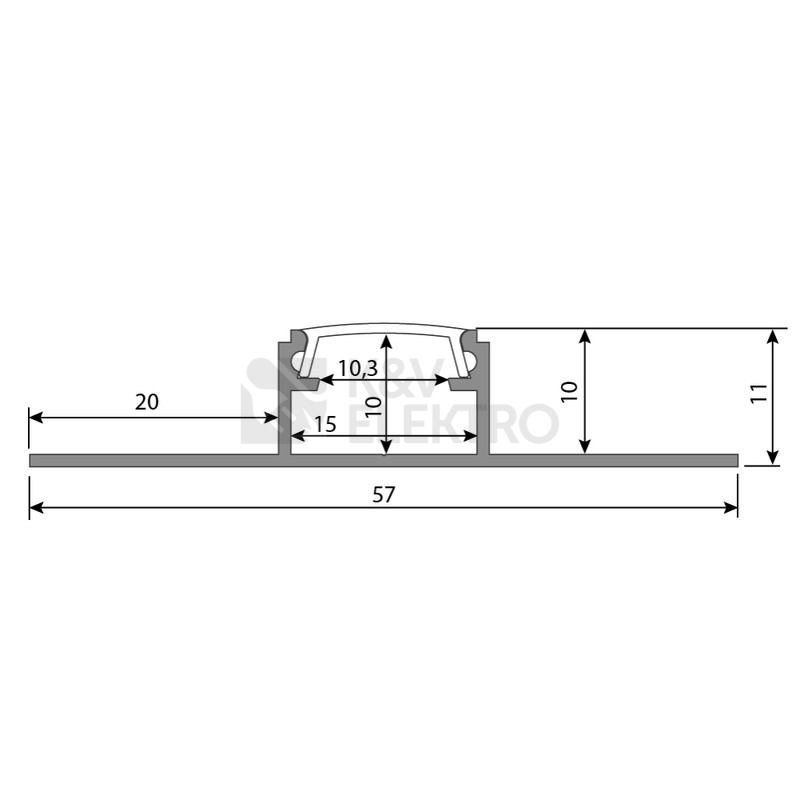 Obrázek produktu Hliníkový profil McLED pro obklady a dlažbu DG 57x11mm včetně mléčného difuzoru 1m ML-761.332.05.1 5