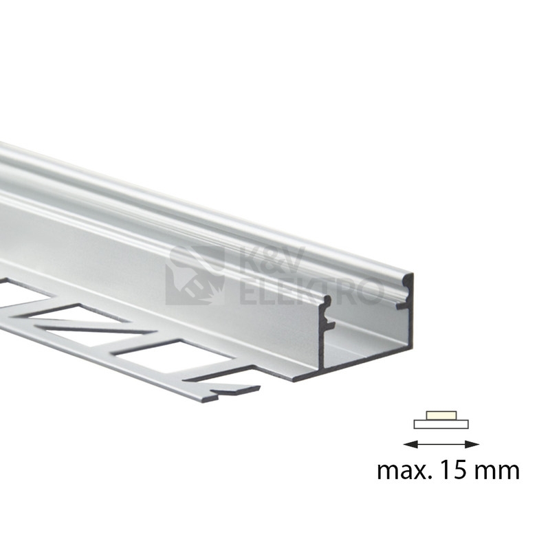 Obrázek produktu Hliníkový profil McLED pro obklady a dlažbu DH 37x11mm včetně mléčného difuzoru 1m ML-761.333.05.1 0