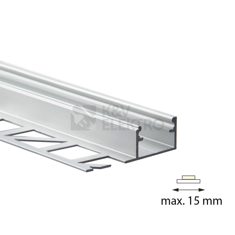 Obrázek produktu Hliníkový profil McLED pro obklady a dlažbu DH 37x11mm včetně mléčného difuzoru 1m ML-761.333.05.1 0