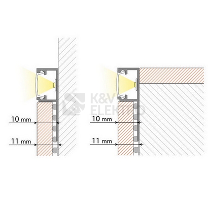 Obrázek produktu Hliníkový profil McLED pro obklady a dlažbu DH 37x11mm včetně mléčného difuzoru 1m ML-761.333.05.1 3