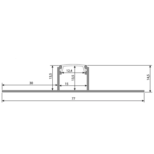 Hliníkový profil McLED pro sádrokartony AA 77x15mm včetně mléčného difuzoru 2m ML-761.334.05.2 (obrázek 3)