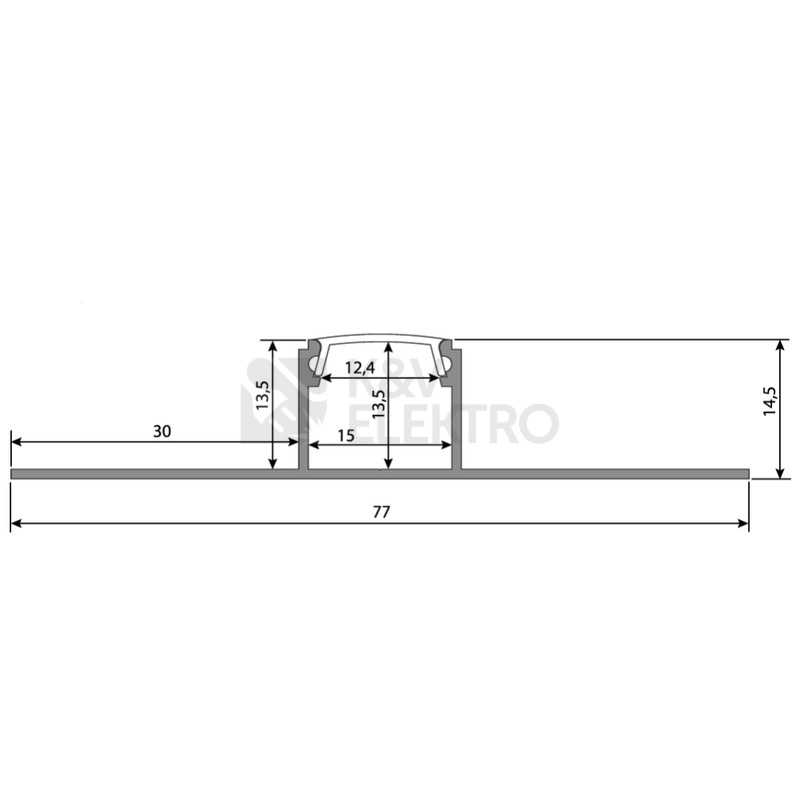 Obrázek produktu Hliníkový profil McLED pro sádrokartony AA 77x15mm včetně mléčného difuzoru 2m ML-761.334.05.2 2