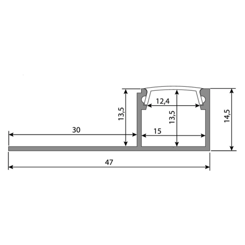 Hliníkový profil McLED pro sádrokartony AW 47x15mm včetně mléčného difuzoru 2m ML-761.335.05.2 (obrázek 6)