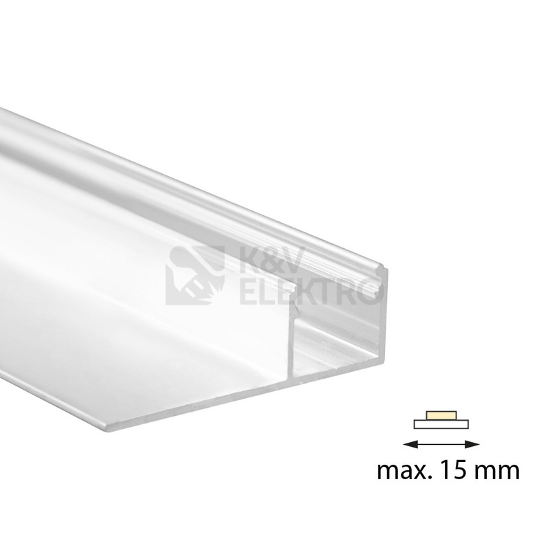 Obrázek produktu Hliníkový profil McLED pro sádrokartony AW 47x15mm včetně mléčného difuzoru 2m ML-761.335.05.2 1