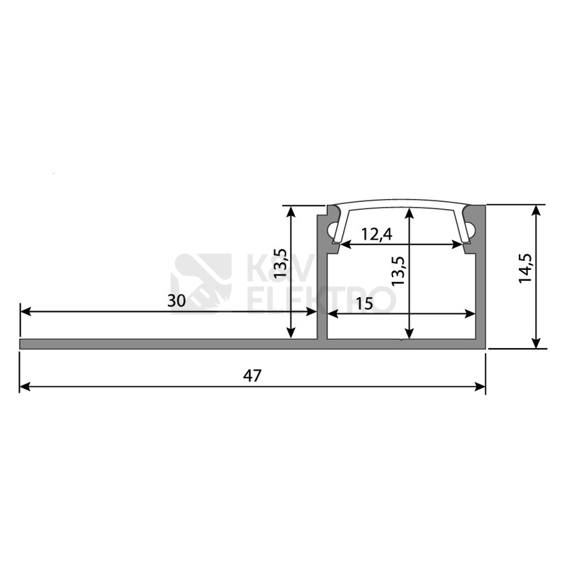 Obrázek produktu Hliníkový profil McLED pro sádrokartony AW 47x15mm včetně mléčného difuzoru 2m ML-761.335.05.2 4