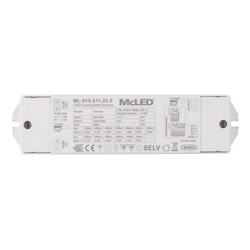 Stmívatelný DALI driver 15W 100-700mA 5-52VDC McLED ML-910.011.22.0