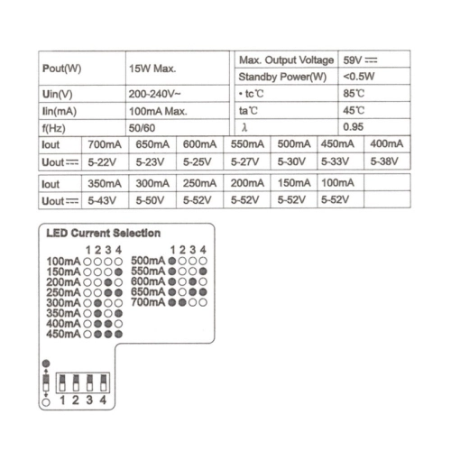 Stmívatelný DALI driver 15W 100-700mA 5-52VDC McLED ML-910.011.22.0 (obrázek 7)
