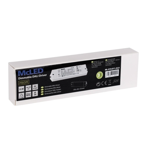 Stmívatelný DALI driver 15W 100-700mA 5-52VDC McLED ML-910.011.22.0 (obrázek 8)