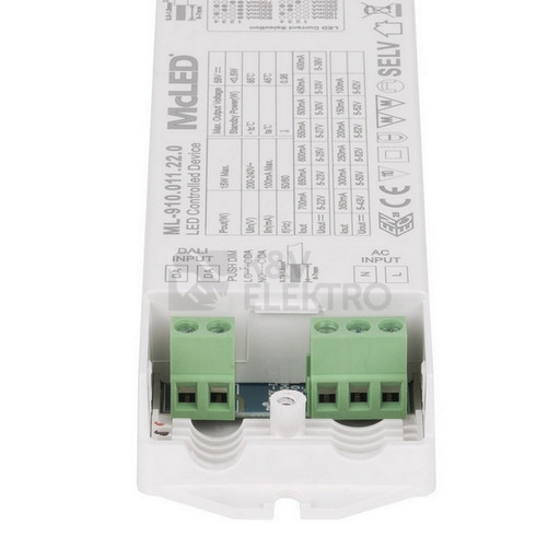 Obrázek produktu Stmívatelný DALI driver 15W 100-700mA 5-52VDC McLED ML-910.011.22.0 3