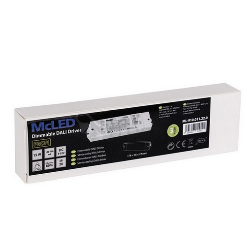 Obrázek produktu Stmívatelný DALI driver 15W 100-700mA 5-52VDC McLED ML-910.011.22.0 7