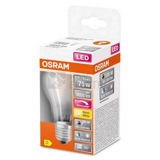 Obrázek produktu LED žárovka E27 OSRAM 7,5W (75W) teplá bílá (2700K) 1