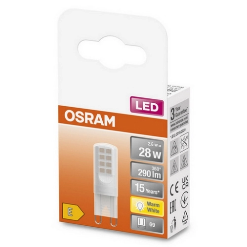 LED žárovka G9 OSRAM 2,6W (28W) teplá bílá (2700K) 300° (obrázek 4)