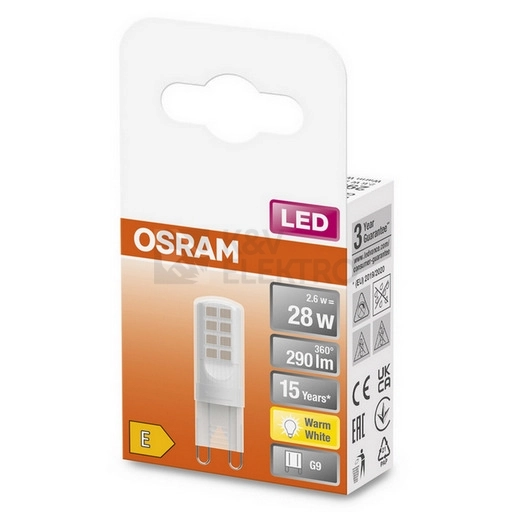 Obrázek produktu LED žárovka G9 OSRAM 2,6W (28W) teplá bílá (2700K) 300° 1