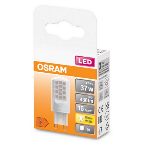 LED žárovka G9 OSRAM 4,2W (37W) teplá bílá (2700K)