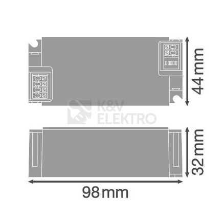Obrázek produktu LED driver LEDVANCE s rozhraním pro stmívání typu DALI 44W 9-52V 700/750/800/850/900/950/1000/1050mA 1