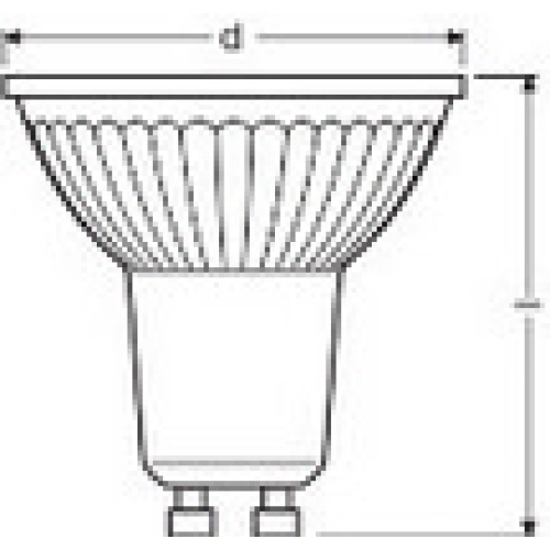 LED žárovka GU10 PAR16 OSRAM 4,5W (50W) neutrální bílá (4000K) stmívatelná, reflektor 36° (obrázek 2)