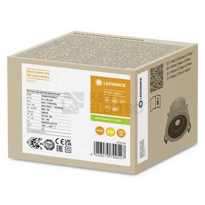 Obrázek produktu Podhledové LED svítidlo LEDVANCE SPOT FIX bílé 8W 3000K CRI90 36° stmívatelné 1