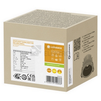 Obrázek produktu Podhledové LED svítidlo LEDVANCE SPOT DARKLIGHT UGR<19 černé 8W 3000K CRI90 36° stmívatelné 1