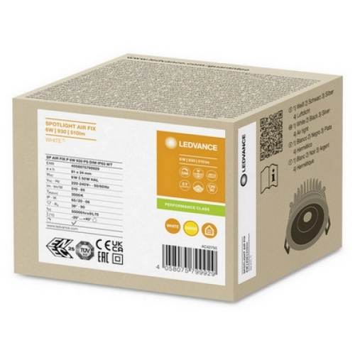 Podhledové LED svítidlo LEDVANCE SPOT AIR FIX IP65 bílé 6W 3000K CRI90 36° stmívatelné (obrázek 7)