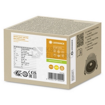 Obrázek produktu Podhledové LED svítidlo LEDVANCE SPOT AIR FIX IP65 bílé 6W 3000K CRI90 36° stmívatelné 1