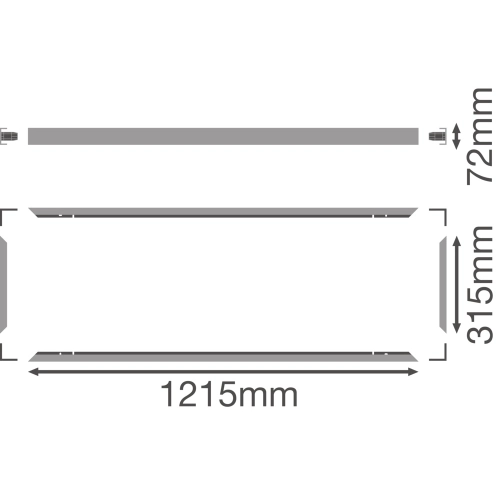 Montážní rámeček LEDVANCE SURFACE MOUNT KIT H70 VAL 1200x300mm (obrázek 3)