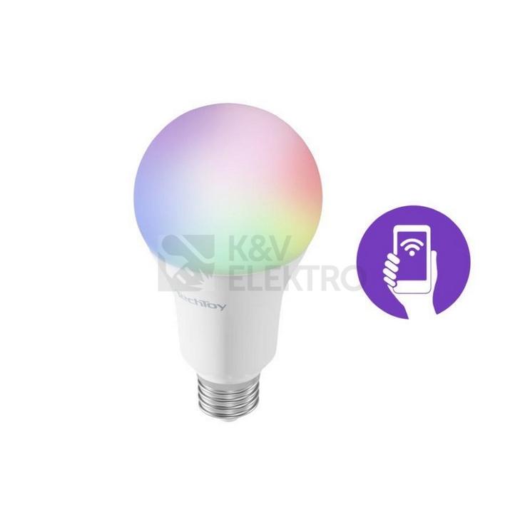 Obrázek produktu Chytrá LED žárovka TechToy Smart TSL-LIG-A70 E27 11W RGB+2700-6500K 0