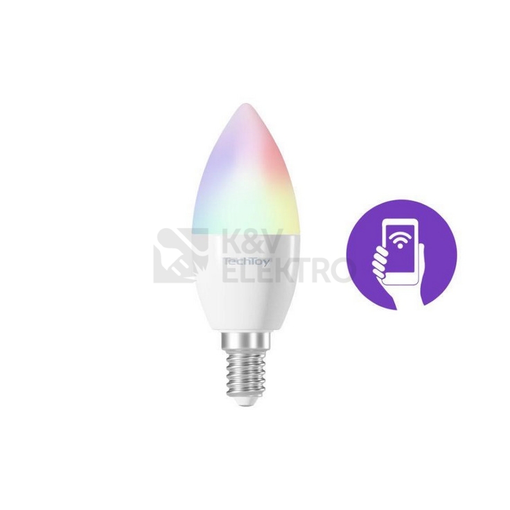 Obrázek produktu Chytrá LED žárovka TechToy Smart TSL-LIG-E14 E14 4,4W RGB+2700-6500K 0