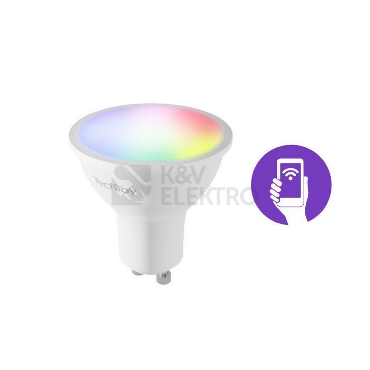 Obrázek produktu Chytrá LED žárovka TechToy Smart TSL-LIG-GU10 GU10 4,5W RGB+2700-6500K 0
