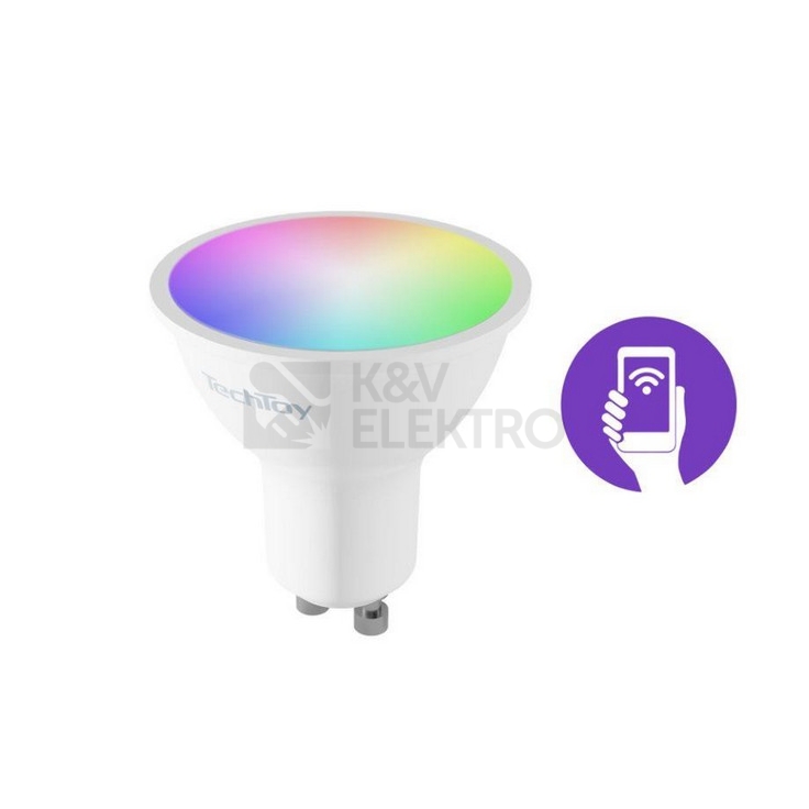 Obrázek produktu Chytrá LED žárovka TechToy Smart TSL-LIG-GU10ZB GU10 4,7W RGB+2200-6500K 0