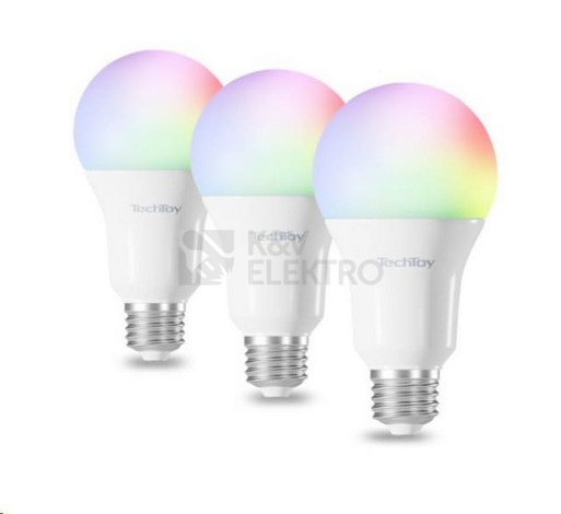 Obrázek produktu Sada 3ks chytrých LED žárovek TechToy Smart TSL-LIG-A70-3PC E27 11W RGB+2700-6500K 2