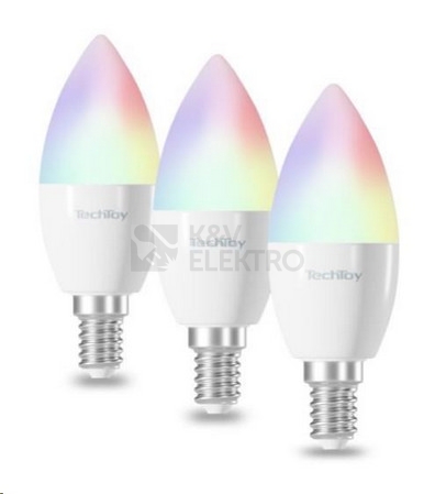 Obrázek produktu Sada 3ks chytrých LED žárovek TechToy Smart TSL-LIG-E14-3PC E14 4,5W RGB+2700-6500K 4