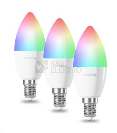 Obrázek produktu Sada 3ks chytrých LED žárovek TechToy Smart TSL-LIG-E14ZB-3PC E14 6W RGB+2700-6500K 4