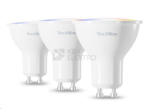 Obrázek produktu Sada 3ks chytrých LED žárovek TechToy Smart TSL-LIG-GU10ZB-3PC GU10 4,5W RGB+2700-6500K 3