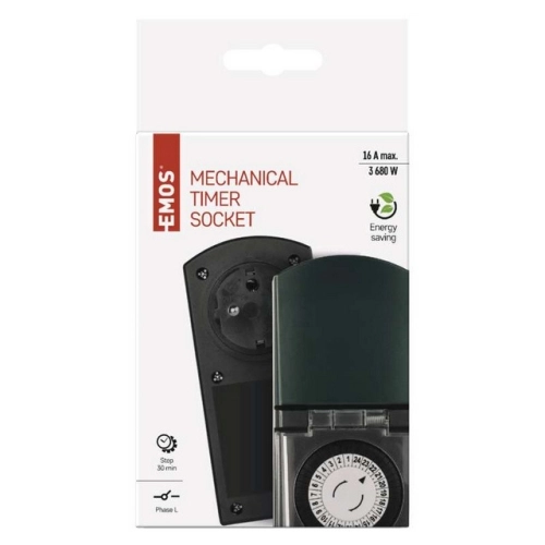Časovač mechanická spínací zásuvka venkovní IP44 EMOS P5508N (obrázek 5)