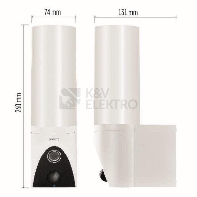 Obrázek produktu  Venkovní otočná kamera EMOS GoSmart IP-300 TORCH s wifi a světlem bílá H4054 7