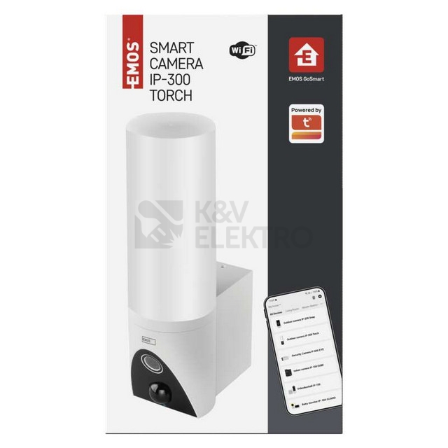 Obrázek produktu  Venkovní otočná kamera EMOS GoSmart IP-300 TORCH s wifi a světlem bílá H4054 13
