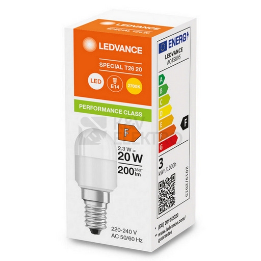 Obrázek produktu LED žárovka do lednice E14 LEDVANCE PARATHOM T26 FR 2,3W (20W) teplá bílá (2700K) 1