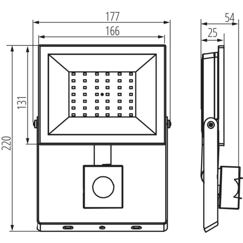 LED reflektor s čidlem Kanlux Miledo GRUN NV LED-50-B-SE 50W neutrální bílá 31400