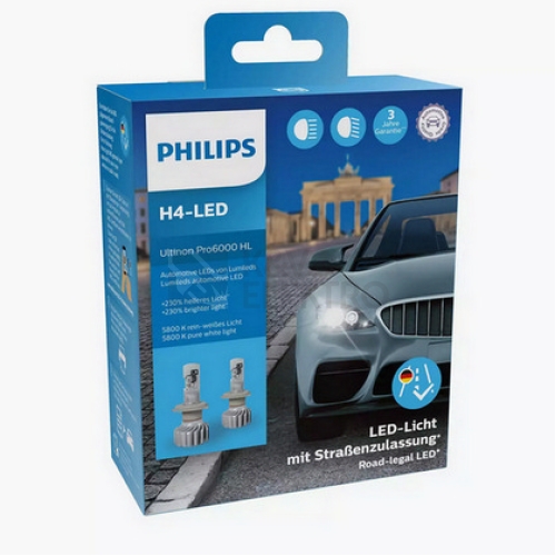 Autožárovky Philips H7-LED Ultinon Pro6000 12V 18W PX426d 11972U6000X2 (v balení 2ks)