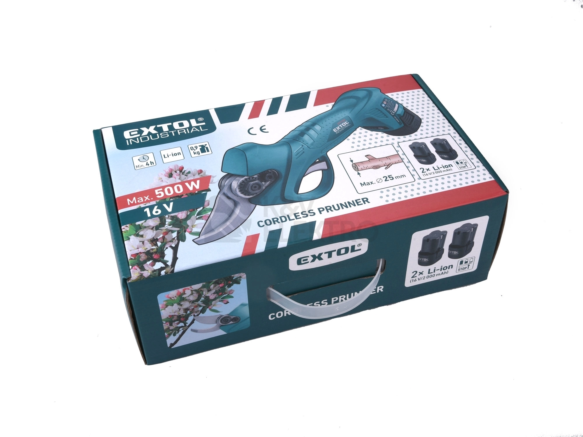 Obrázek produktu Aku nůžky na větve EXTOL INDUSTRIAL RLP16 8791580 2x aku 2Ah 16V 7