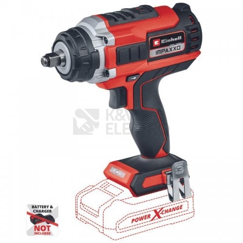 Obrázek produktu Aku rázový utahovák 1/2" Einhell IMPAXXO 18/400 4510070 bez nabíječky a baterie 0