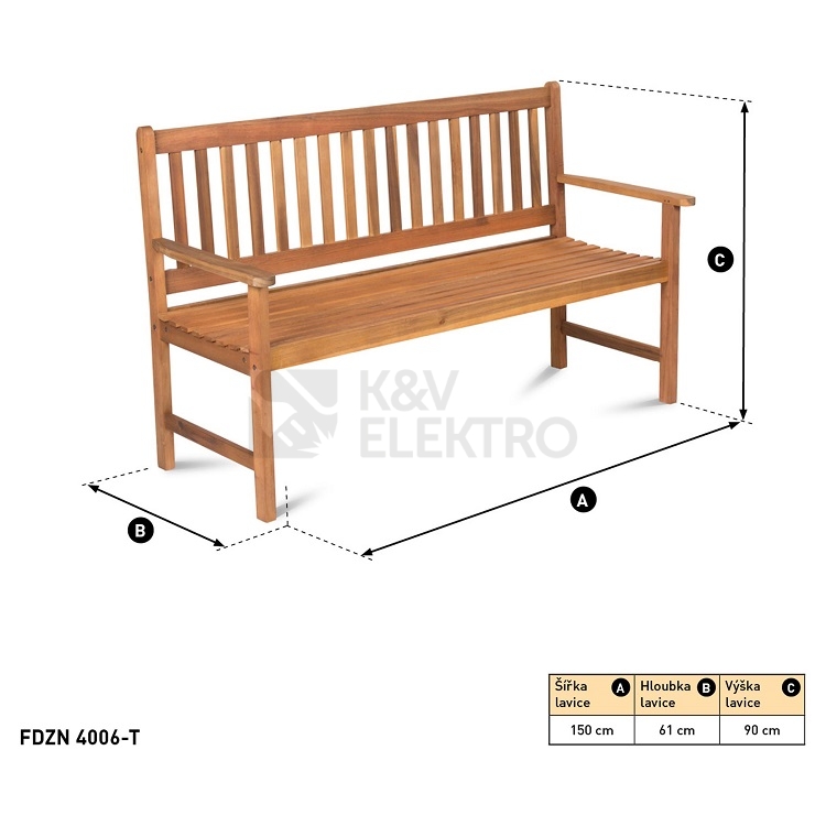 Obrázek produktu Zahradní lavice FIELDMANN FDZN 4006-T 50002375 1