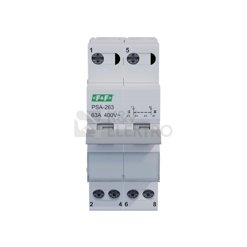 Obrázek produktu Instalační přepínač sítí F&F PSA-263 2pól 63A I-0-II 1