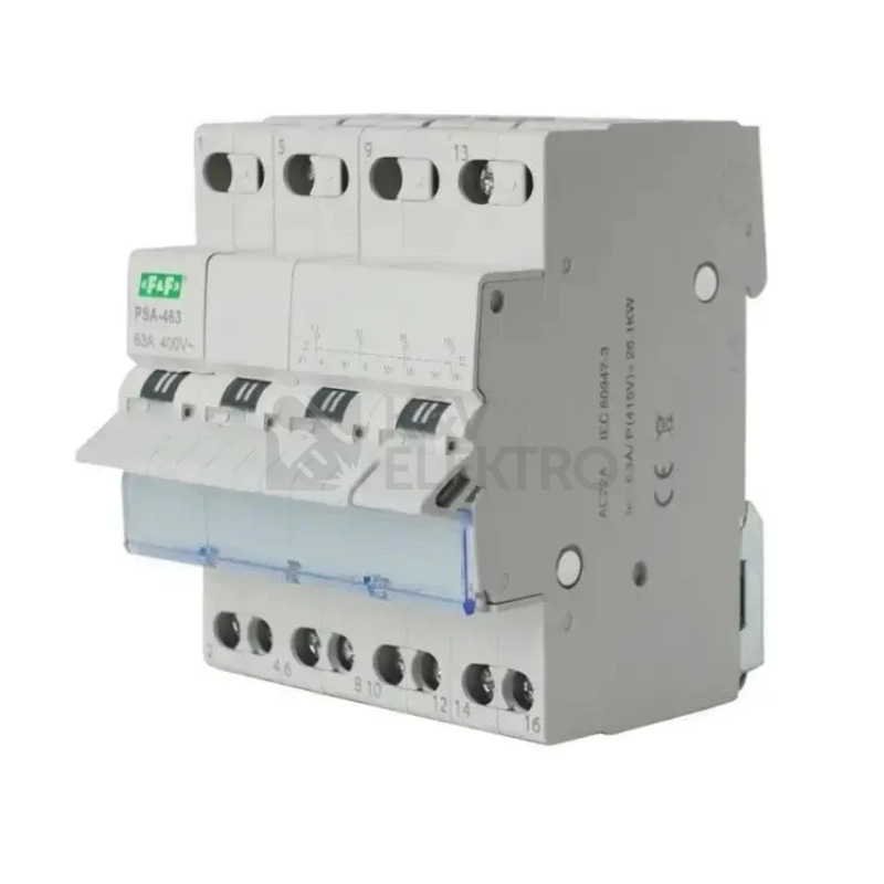Obrázek produktu Instalační přepínač sítí F&F PSA-463 4pól 63A I-0-II 0
