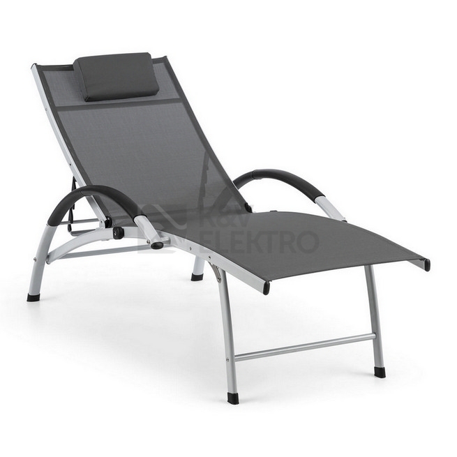 Obrázek produktu Lehátko Blumfeldt Sun Valley sklopné s polštářem šedé 10033308 0
